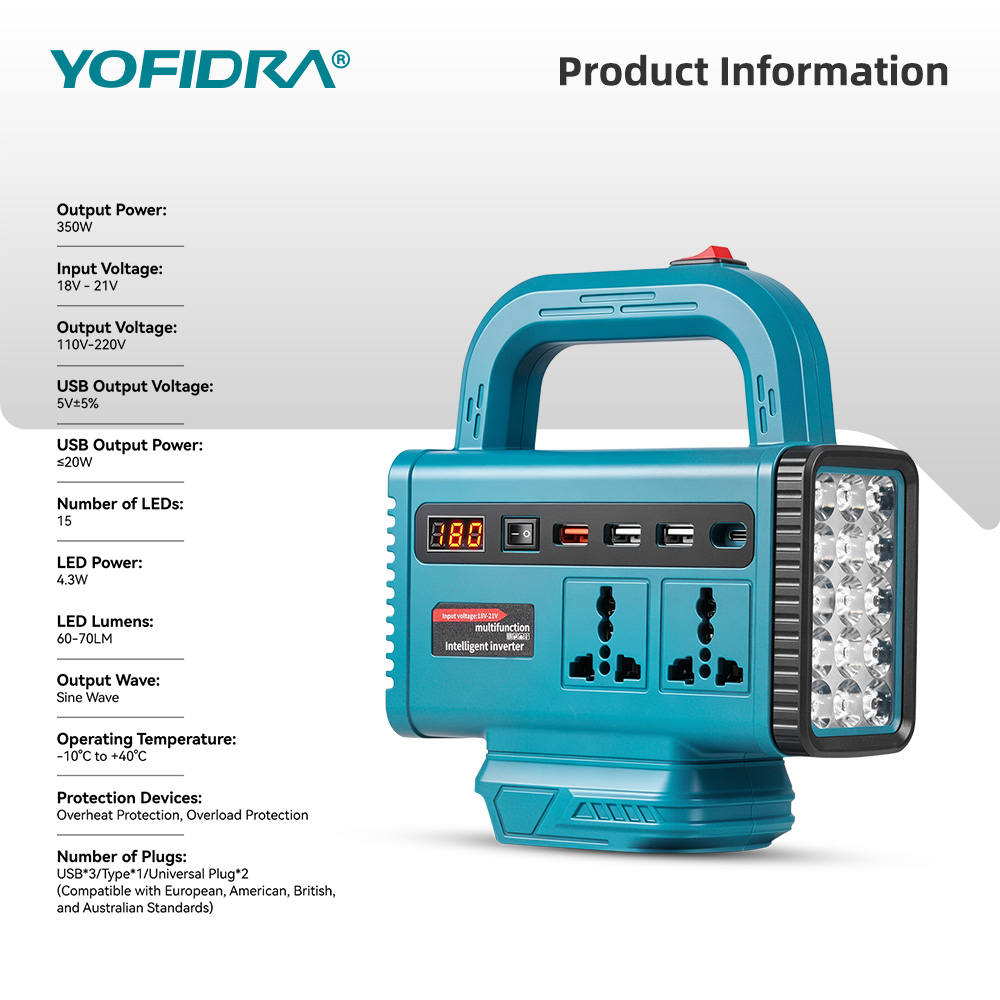 محول طاقة محمول YOFIDRA 220 فو - مراجعة Outdoor Power Point وسعره